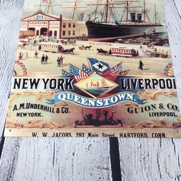Retro Vintage Inspired Tin Sign Boat Ship - Picture 2 of 7
